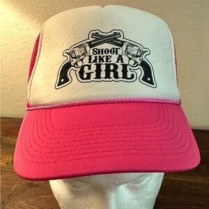 Shoot like a Girl pink trucker hat‎